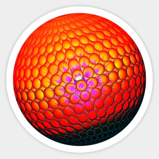 Red yellow purple fire ball in 3d optic Sticker